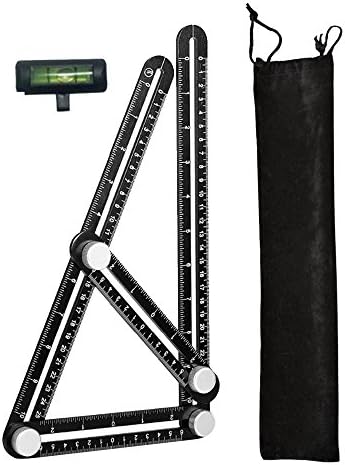 Angleizer Template Tool ,Efanty Multi Angle Measuring Ruler Premium Aluminum Alloy Angle-izer Template Tool&Flooring UPGRADED Template Measure Ruler and Layout for Handymen Builders Craftsmen(Black)