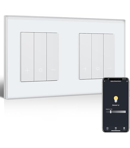 BSEED Dimschakelaar met stopcontact, USB C voor ledlampen, niet-wifi- schakelaar van glas, 240 V voor een perfecte sfeervolle, 1-voudig, 1-weg, goud