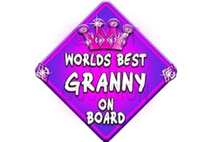 JUST THE OCCASION Original Worlds Best Granny Jewel Baby on Board Car Window Sign