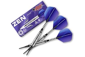 Shot! Darts Zen Budo 80% tungstène Pro Jeu de fléchettes à Embout Souple, Professionnel - Fabriqué en Nouvelle-Zélande - Ailes de fléchettes conçues - Fléchettes à Pointe en Plastique