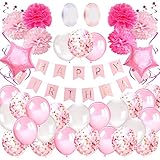 🎁 Set de accesorios para decoraciones de fiesta de gallina:   9 piezas Foil BRIDE TO BE Banner Balloons (16 pulgadas); 10 piezas de globos de oro rosa (12 pulgadas); 5 piezas de globos de confeti de oro rosa (12 pulgadas); 2 piezas de globos de corazón de aluminio (18 pulgadas); 2pcs foil Star globos (18 pulgadas); 2 piezas de cinta de oro rosa, 1 rollo de cinta de doble cara, 14 piezas de Photo Booth Props;