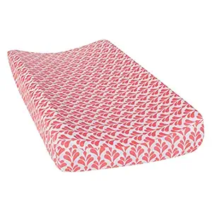 Trend Lab Shell Floral Changing Pad Cover, Coral/White