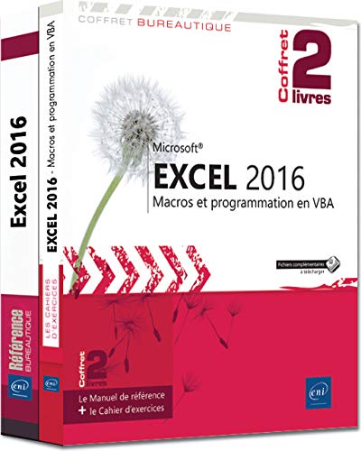 Excel 2016 - Coffret de 2 livres - Le Manuel de référence + le Cahier d'exercices sur les macros et la programmation VBA francais