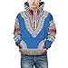 Produktbild Yazidan Liebhaber Herbst Winter Afrikanisch 3D-Druck Lange äRmel Hoodies Sweatshirt Oben MäNner BeiläUfig Fahren Taschen Mantel Oberteile Lose Modus Weihnachten Paare Bluse Hemden(Blau,M)