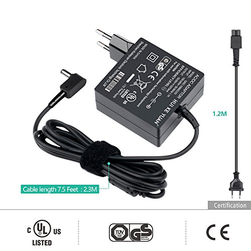 [TUV GS LISTED] HUIKEYUAN 45W 19V Laptop Netzteil Notebook-Ladegerät für Asus ADP-45BW B, EXA1208CH, Asus X450 X550V X551 X551C X551CA X551M X551MA X551MAV Y481C W519L, ASUS Q502L F551MA, ASUS VivoBook Q301LA V551LA V551LB V551LA-DH51T, Stecker 5,5*2,5mm - 4