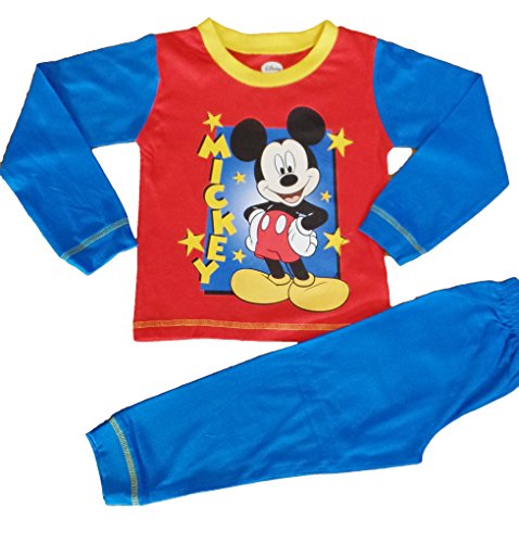 Childrens Boys and Girls Long Sleeve Character Pyjamas Pjs - Mickey Mouse 3-4 years