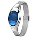 Produktbild Sumeber Fitness Tracker Frau Metall Schmuck Aussehen Bluetooth Smart Armband Blut Druck Herzfrequenz Sportuhr Fitness Tracker Wasserdicht für LG/iPhone/Samsung/HTC/Huawei Android und iPhone, Silberfarben
