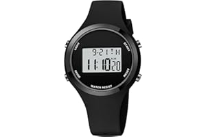 XCZAP Women’s Digital Sports Watch Waterproof LED Display Wristwatch with Alarm, Stopwatch Backlight Lightweight PU Strap, Ideal for Girls, Teens Outdoor Fitness