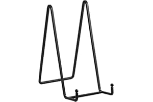 DIDUDIDU Supporto Cavalletto Espositore Porta Piatti - da Esposizione - 20,5 cm per Tavolo - in Ferro per Piatto Decorativo | Foto | Cornice | Libri | Carte | CD - Nero