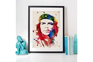 Nacnic Poster Che Guevara with watercolor design. Mix with watercolor style sheets for interior decoration. A4 size