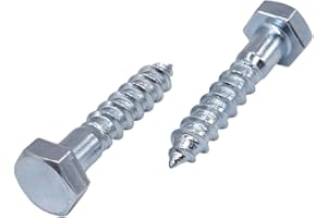 MARCOPOL 50 tornillos hexagonales de acero chapado en zinc DIN 571, M8 x 35 mm, tornillos hexagonales, pernos de retención, cabeza hexagonal, tirafondos (50, M8 x 35 mm)