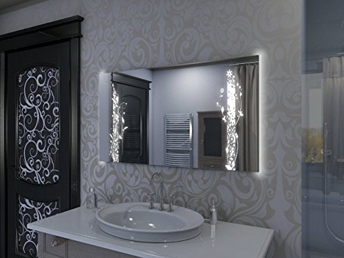 Badspiegel mit Beleuchtung Grow2 F135L2V: Design Spiegel für Badezimmer, beleuchtet mit LED-Licht, modern – Kosmetik-Spiegel Toiletten-Spiegel Bad Spiegel Wand-Spiegel - 5