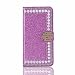 Produktbild Huawei P20 Lite Glitzer Hülle, Huawei P20 Lite Diamant Hülle, Kucosy Huawei P20 Lite Luxury Bling Glitzer Perle Strass Handyhülle Damen Mädchen Schutzhülle Sparkle PU Leder Handytasche Handy Tasche mit Magnet Kartenfächer und Standfunktion Folio Bookcase Weich TPU Innere Kratzfeste Handyhülle Umfassender Schutz Case Cover Handy hüllen für Huawei P20 Lite - Lila