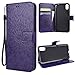 Produktbild VemMore iPhone XS Max Hülle Handyhülle Schutzhülle Leder PU Wallet Flip Case Bumper Lederhülle Ledercase Blumen Muster Klapphülle Ultra Slim Dünn mit Kartenfach Standfunktion Klappbar Magnetisch Silikon Backcover Sonnenblume - Lila
