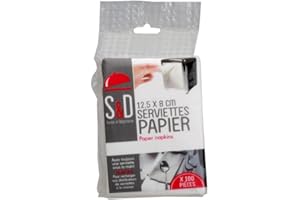 HOME DECO FACTORY Saveur & dégustation Set 100 SERVILLETAS 12,5x8 CM KA1210, Papel, Blanco, 8 x 12,50 x 0,20 cm