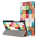 Produktbild Skytar Schutzhülle für Lenovo TB-7703F,Lenovo Tab3 7Plus Cover,Schutzhülle in PU Leder Flip Stand Smart Case Cover für Lenovo Tab3 7 Plus (Lenovo TB-7703F / TB-7703X) 7.0 Zoll Tablet Hülle,Bunte Würfel