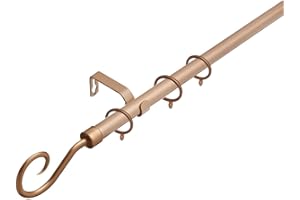 LISTER CARTWRIGHT 19 mm Extendable Metal Curtain Pole Rods - Bronze (Crook Finials, 70-120 cm)