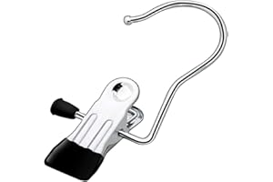 Coideal Cintre Pince Crochets pour Bottes, 8 Pcs Crochet à Linge en Métal Cintres Pinces Porte avec Crochets Rotatifs Petit Cintre Pince Pour Pantalon Chaussures Chaussettes (Noir)