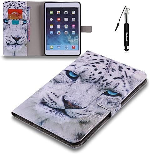 iPad mini 2 Case,iPad mini 3 Case,Huphant Premium Leather Wallet Case Cover With Auto Sleep Wake Feature Emobossed with Cute Design Painted Leather Flip Case for iPad mini 1/2/3 (Leopard)