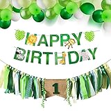 Grandes decoraciones: el uso de nuestro conjunto de decoraciones de globos y globos para la fiesta temática del safari de la jungla para celebrar el cumpleaños de su ser querido, le dejará un buen recuerdo a su familia y le expresará sus mejores deseos para que su bebé tenga una vida natural, libre, valiente y feliz en el futuro.
