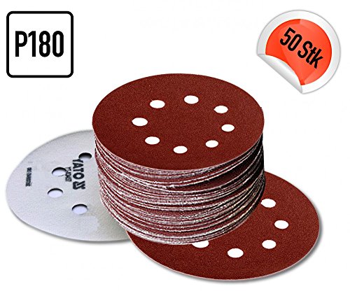 5 BIS 250 STÜCK P180 Klett Schleifscheiben Haftschleifscheiben Schleifpapier , Durchmesser:Ø 125 mm, Körnung:P180, Menge:50 Stück