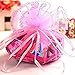 Produktbild 100 x namgiy Organza Geschenktüten Hochzeit Party Favor Jewelry Beutel Kordel Geschenkpapier Tüten Geschenktüten 41 cm 21 cm Pink-small