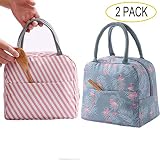 Bolsa de almuerzo estándar Tamaño: 9.1x5.5x 8 ". Esta bolsa de almuerzo parece pequeña pero con gran capacidad, podría adaptarse perfectamente a su lonchera, bocadillos e incluso a una botella de batido de proteínas.