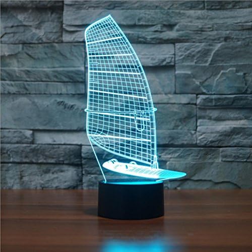 3D Ship model Night light Acrylic Visual Touch USB Table Light LED 7 Color Art Decor Creative Home Child (Voltage: 5V) [Energy Class A+++]