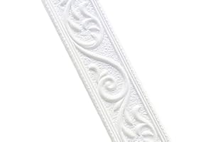 Hoomall Waterproof Wallpaper Border 3D Self Adhesive Trim Line Skirting Decal Removable Room Tiles Sticker for Kitchen Bathroom (White, 230×4.8cm)