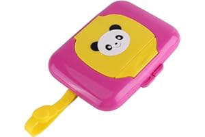 VIAGASAFAMIDO Wet Wipes Box,Baby Outdoor Portable Wet Tissue Dispenser Case Infant Reusable Stroller Pram Wipes Box Convenient Fabric Case for Travel(Rose + Yellow)
