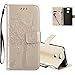 Produktbild COTDINFOR Sony Xperia XA2 Hülle für Mädchen Elegant Retro Premium PU Lederhülle Handy Tasche mit Magnet Standfunktion Schutz Etui für Sony Xperia XA2 Gold Wishing Tree with Diamond KT.
