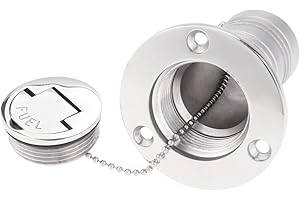 Mtsooning Llenador de puente de barco 1 tapón de acero inoxidable para puente de barco de 3,8 cm, tapones de gas marinos de acero con tapón sin llave para yate, caravana y tractores