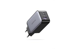 UGREEN Nexode 65W Chargeur USB C Rapide 3 Ports GaN Prise USB C Compatible avec iPhone 17 Pro Max Air 16 Plus 15 14 13 12 Galaxy S25 S24 S23 A16 Pixel 9 8 7 iPad MacBook Air Pro M4 M3 M2 M1 (Noir)