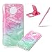 Produktbild Herzzer Weich TPU Silikon Handyhülle für Moto G6 Plus, Marmor Malerei Bumper HandyTasche Flexible Ultra Dünn Schutzhülle Back Cover Anti-Shock für Moto G6 Plus - Rosa Grün
