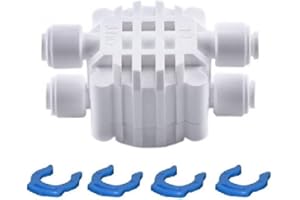 Planet-Aqua Abschaltautomatik Vierwegeventil mit 1/4" Schlauchanschluss für Osmoseanlage Wasserfilter Umkehrosmose Ventil Kupplung Filter Absperrventil