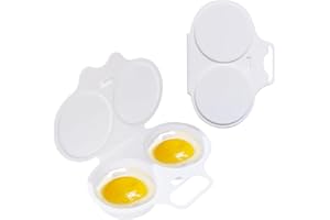 WEDHAPY Microwave Egg Cooker Microwave Egg Poacheer Micro-one Egg Choileur 2pcs Food Grade PP Poacheur d'oeufs micro-ondes avec couvercle 2 tasses