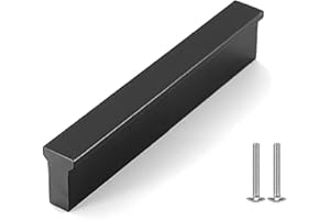 Drenky Schrankgriffe Schwarz, 10 Stück Möbelgriffe 128mm Aus Aluminiumlegierung Mit Schrauben für Küchenschränke, Schubladen und Kommoden