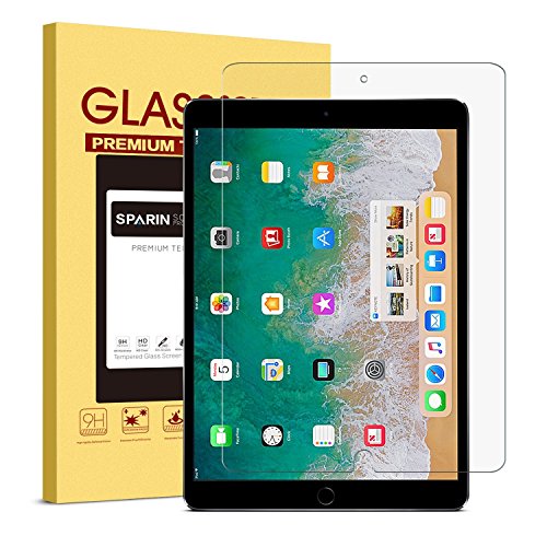 SPARIN iPad Pro 10,5 Folie Displayschutzfolie Panzerglasfolie mit [9H-Harte] [Anti-Kratz] [Blasenfrei] [Anti-Öl] [HD Klar]
