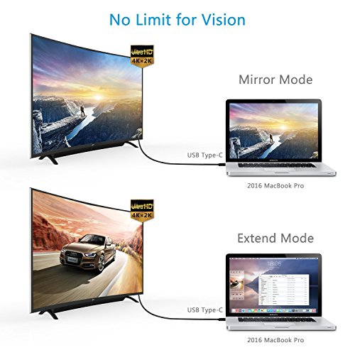USB Typ C auf HDMI Kabel (10ft/3m), CHOETECH USB 3.1 Typ C (Thunderbolt 3 kompatibel) zu HDMI 4K&30Hz Kabel für Samsung Galaxy S8 / S8 Plus, 2016 MacBook Pro, 2015 MacBook, ChromeBook Pixel und mehr - 6