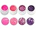 16Pcs x Each Mix Glitter Colours UV Gel Nail Art Glitter Dust+Cleanser Z065 UK