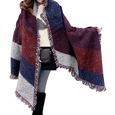 heekpek Grand Tartan Echarpe Châle Mode féminine Stole Plaid Echarpe