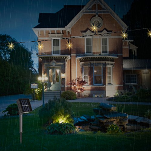 Denknova® 20LED Solar LED Lichter Garten Lichterkette Wasserdicht für Festival Garten Deko (warm weiß) - 5