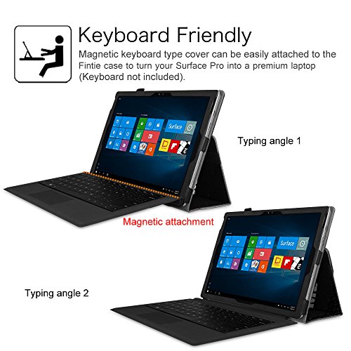 Fintie Microsoft Surface Pro 4 / Surface Pro 2017 Hülle Case – Hochwertige Kunstleder Slim Fit Stand Tasche Schutzhülle Etui Cover mit Stylus-Halterung für Microsoft Surface Pro 4 / Surface Pro 2017 (12,3 Zoll) Tablet-PC, Don’t Touch - 7