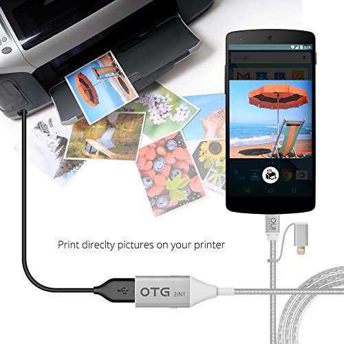 [KICKSTARTER] 2-in-1 OTG zu Micro USB Kabel Adapter (Male & Female Switch) für Android Smart Handys & Tablets(up to Android 4.2 and mit OTG Funktion), mit Micro USB zu Lightning USB Kable Adapter, Aluminium Grey - 6