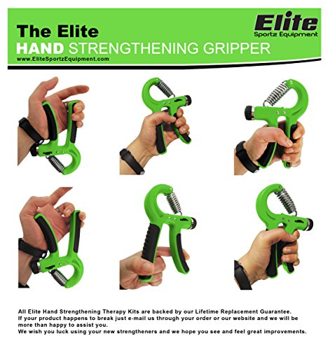 Elite Sportz – Handtrainer and 3 Therapieballs – Handgrip Trainer – The best grip enhancer for the development of hand and forearm musculature – Adjustable resistance range from 22 to 88 pounds (10-40 Kg) - 3