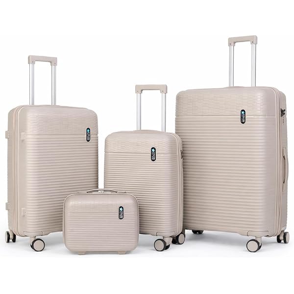 Set Di 4 Valigie Trolley Rigide Multifunzionali – Colore Nero, Per Makeup, Viaggi, Bagaglio A Mano E Stiva