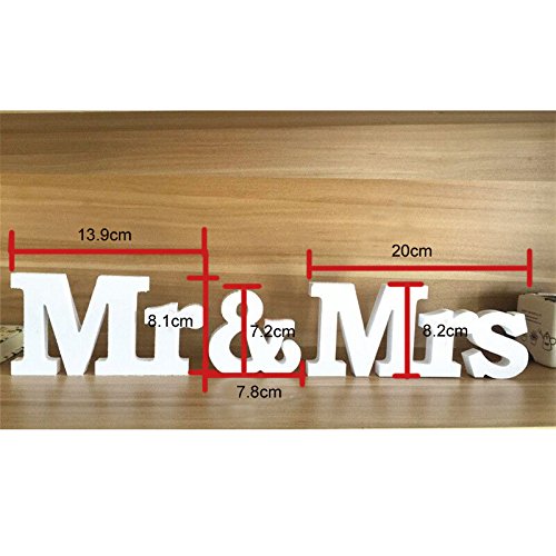 EQLEF® 1 Set Mr & Mrs Holzbuchstaben für Hochzeit Dekoration Sign Top Table Geschenk-Dekor - 2