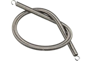 TOP-VIGOR 1Pcs Extension Compressed Spring, 1mm Wire Dia, 6mm OD, 300mm Free Length Durable Steel Compression Springs, Small Dual Hook Extended Tension Springs