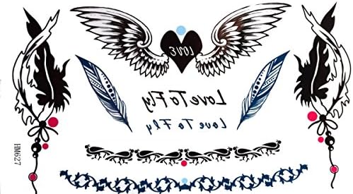 Look like real temporary tattoos love angel and unique feather tattoos