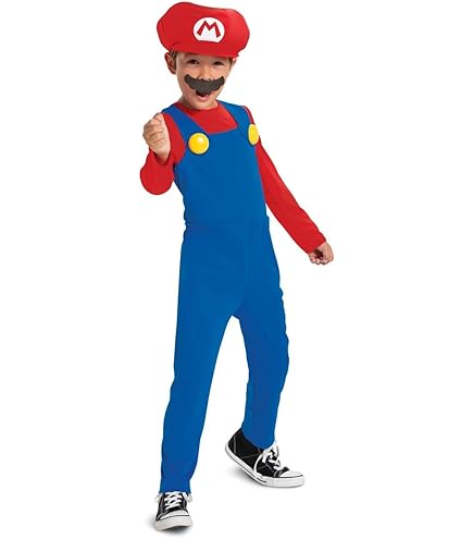 Super Mario Bros DISK10772K Deluxe Super Mario-kostuum voor kinderen, Nintendo, Rood, Medium